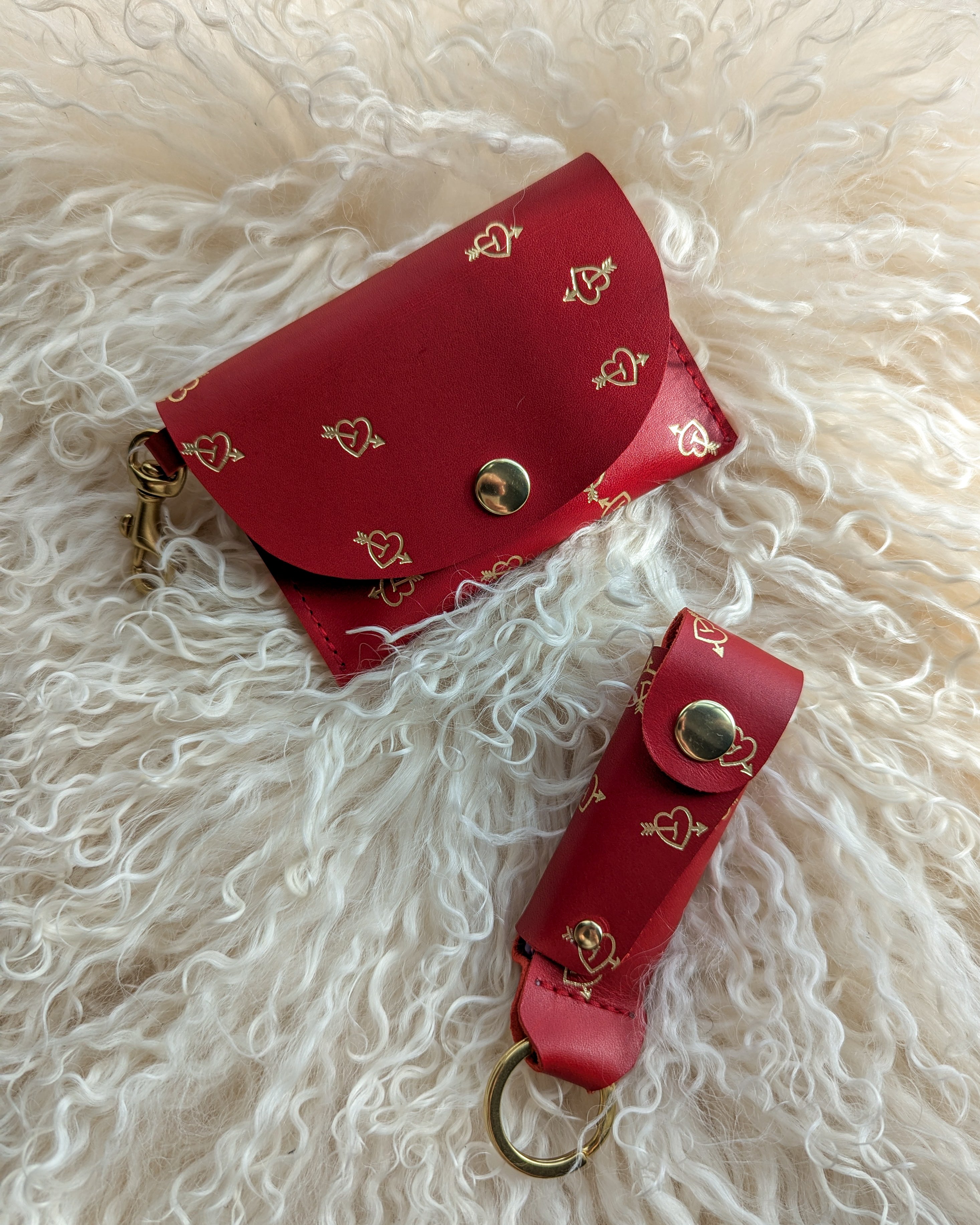 Red Heart Lighter / Lipstick / Chapstick Case