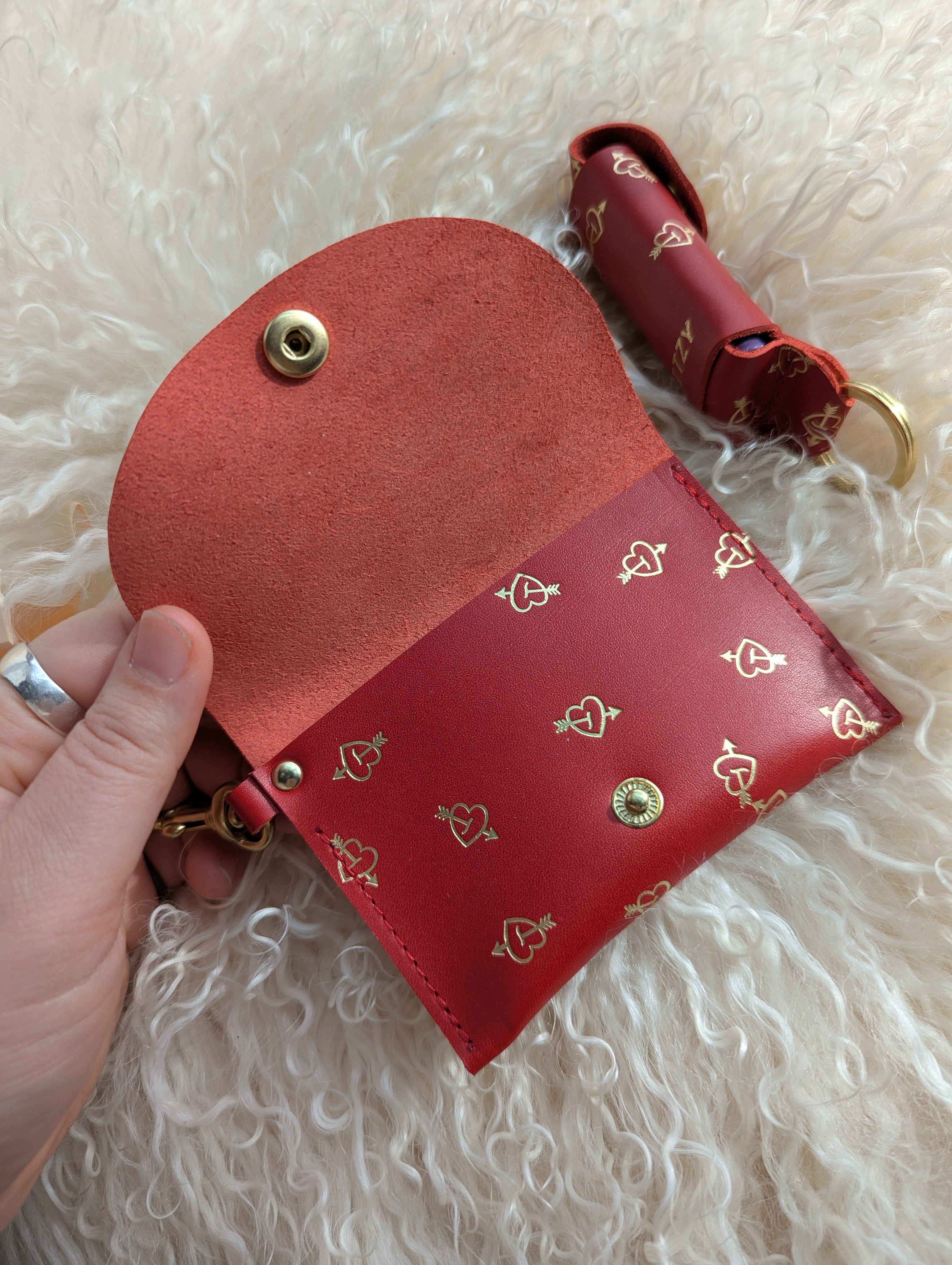 Red Heart Keychain Wallet