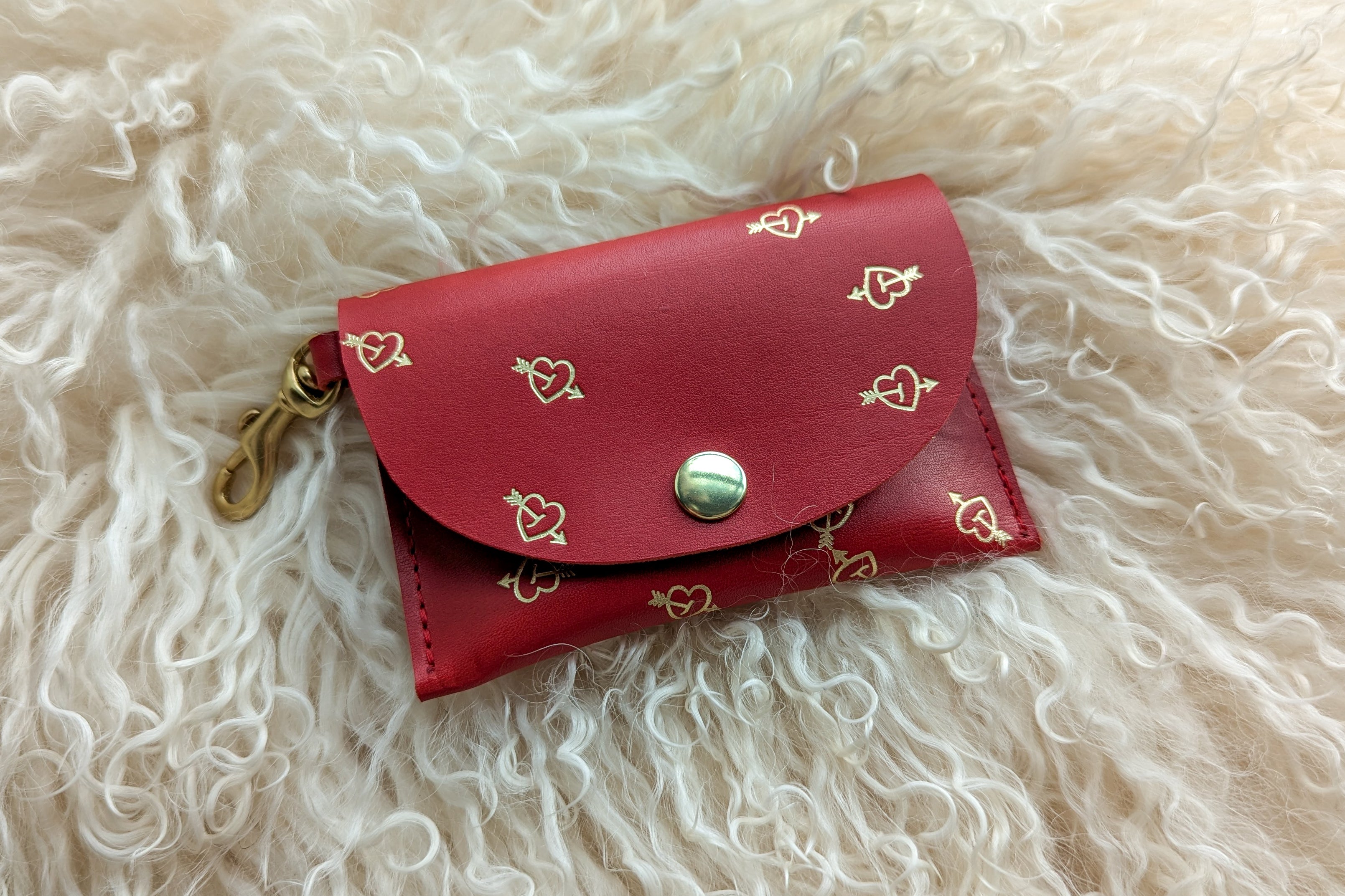 Red Heart Keychain Wallet