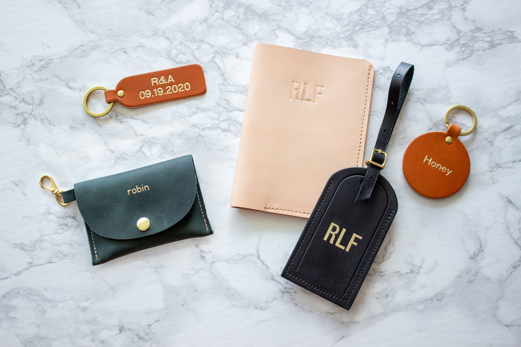 Personalized Leather Key Case Leather Key Wallet Monogrammed 
