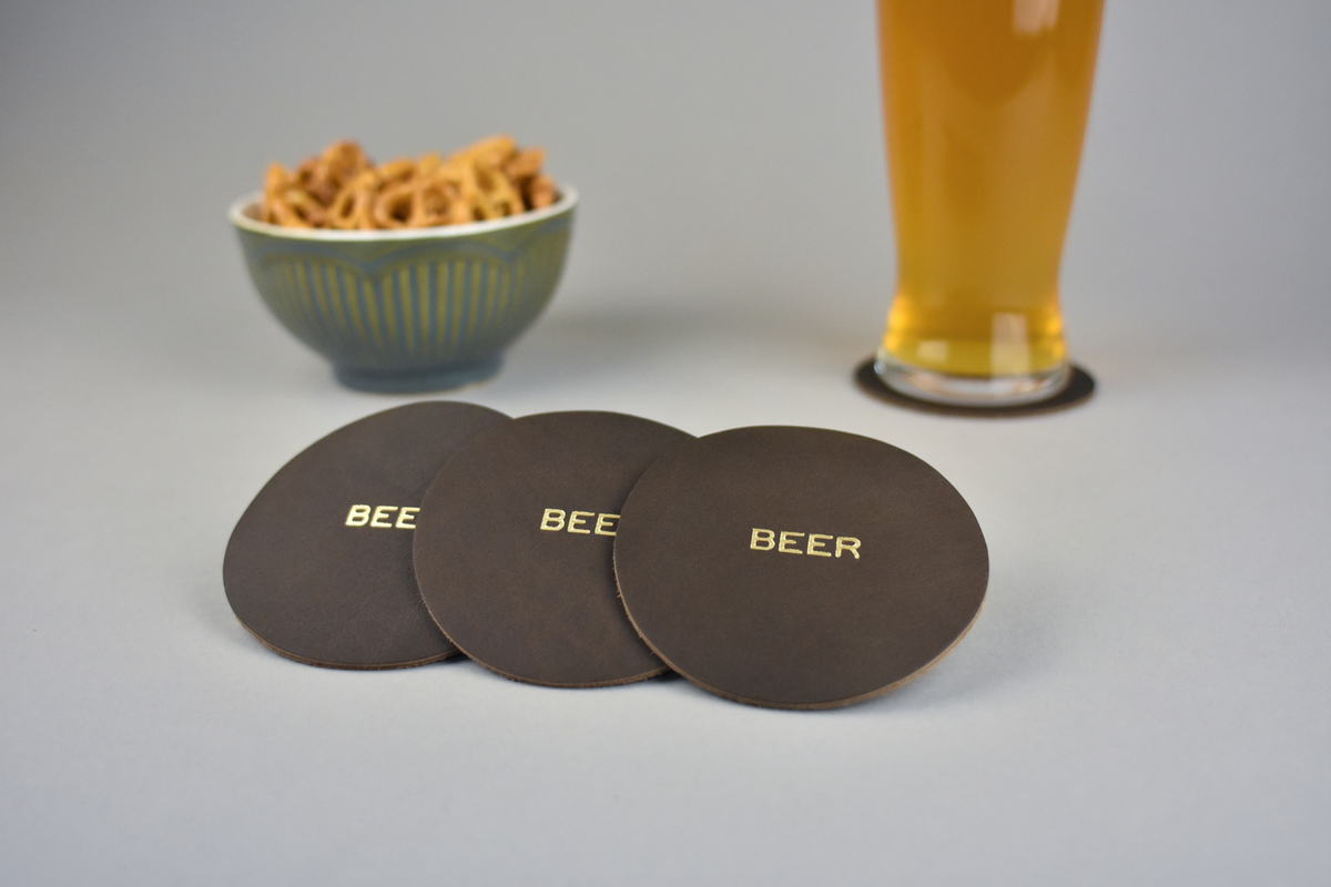 Leather Beer Coasters Fitzy